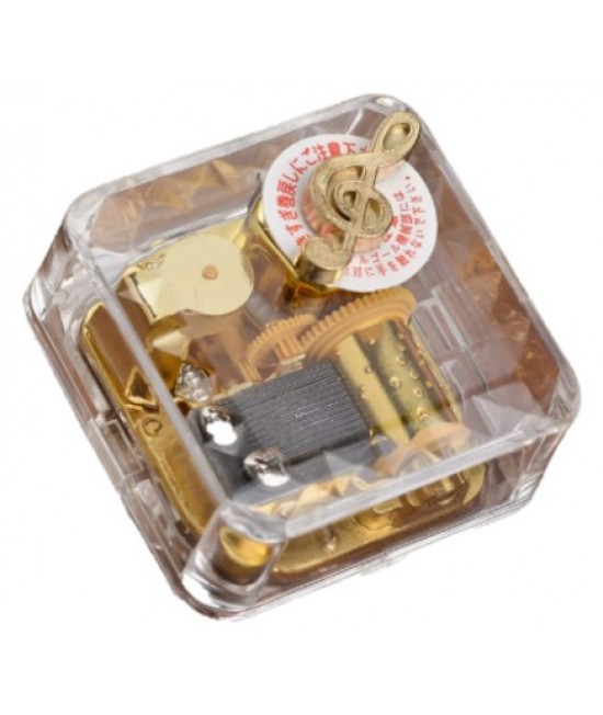 音符方形 音樂盒 透明 正方形 音樂盒 MUSIC BOX